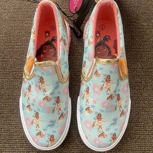 NWT Girls Disney Princess Moana Casual Slip-on Shoes Size 3